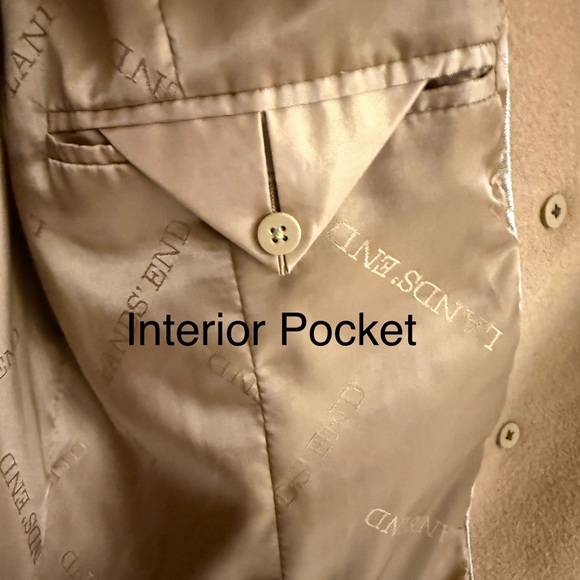 Lands’ End Wool Peacoat Camel Tan Color - Picture 7 of 9